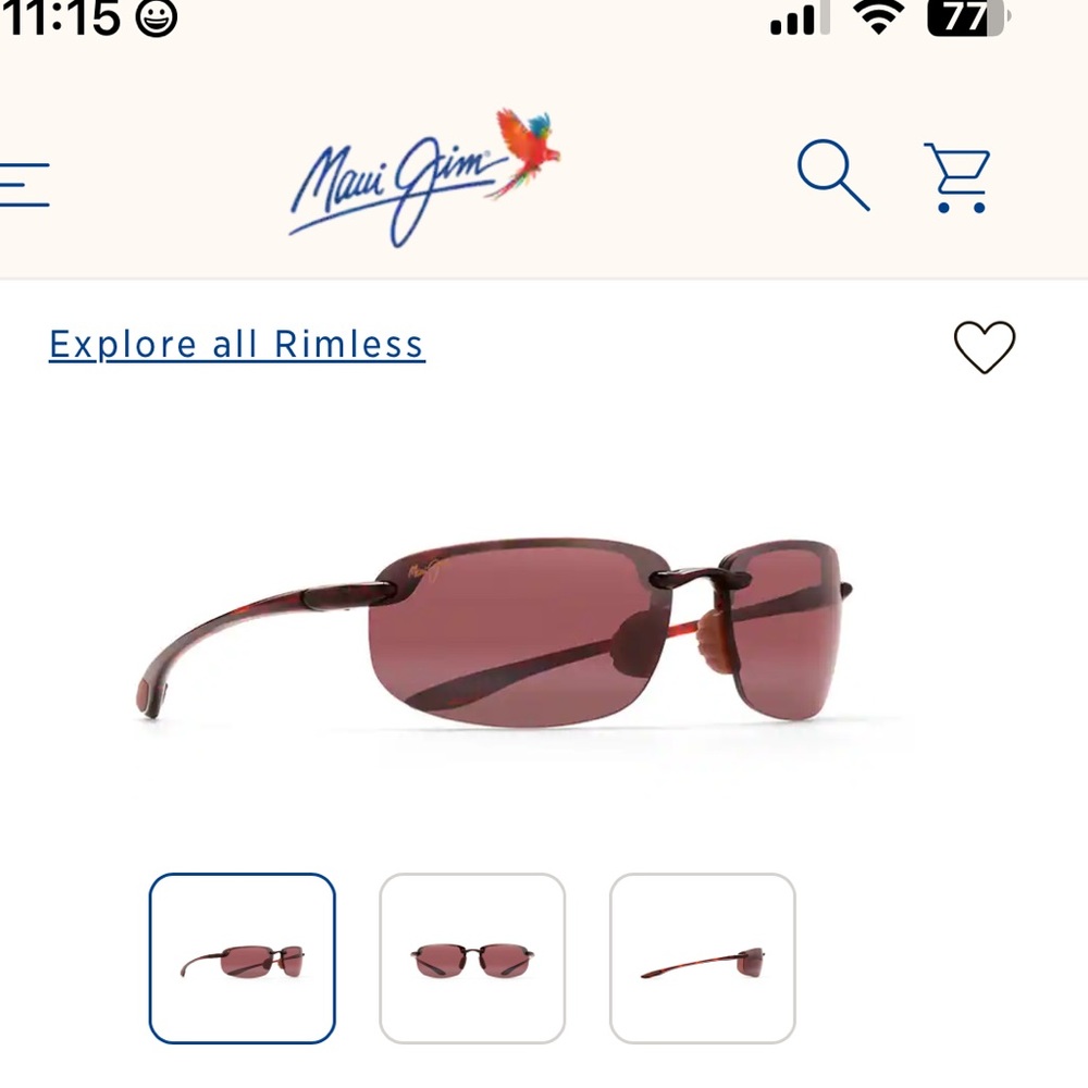 Maui Jim polarized rimless sunglasses